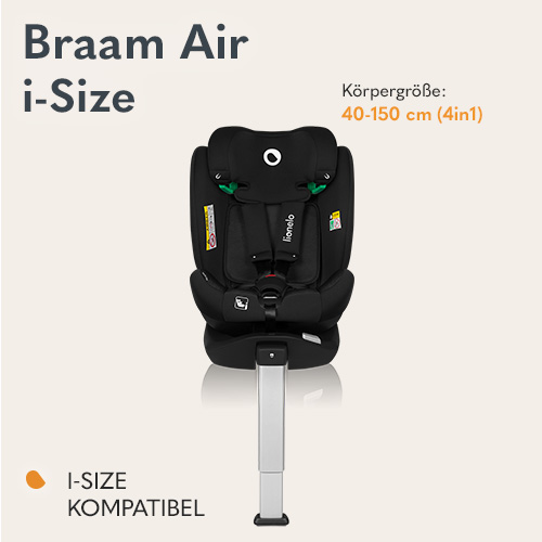 Lionelo ​​Braam Air i-Size Black Carbon — Kindersitz